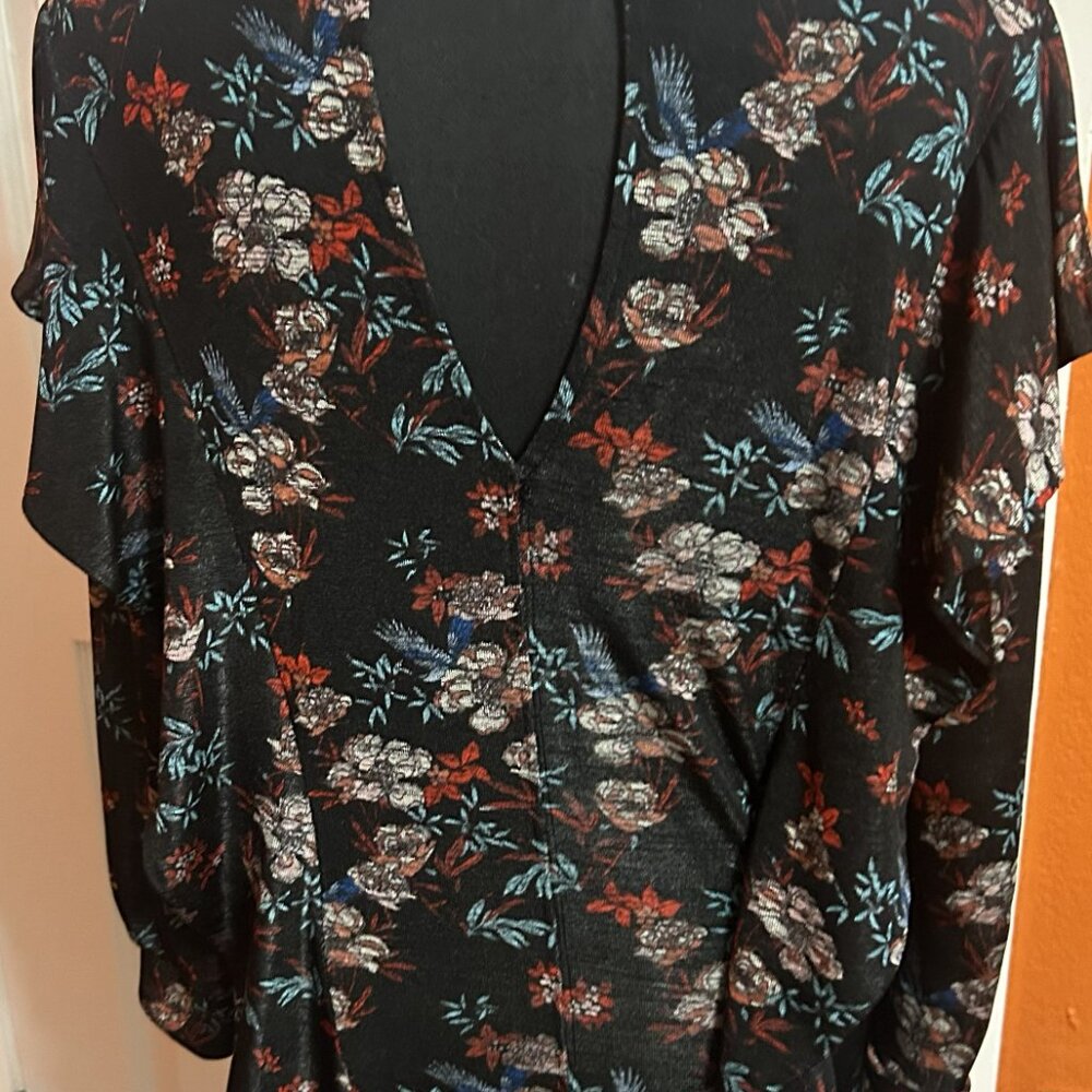 Free People Dock Street Floral Ruffle Sleeve blouse - Picture 3 of 4